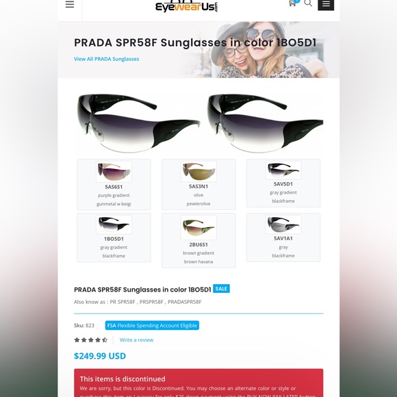 Prada Black Wave Wraparound Rimless Vintage Sunglasses - Picture 12 of 16